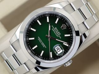 GENTS ROLEX DATEJUST 41mm 126300 STAINLESS STEEL GREEN OMBRE DIAL UNWORN 2026 UK B&P