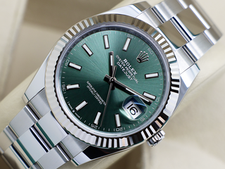 GENTS ROLEX DATEJUST 41mm 126334 STAINLESS STEEL MINT GREEN DIAL UNWORN 2025 UK B&P