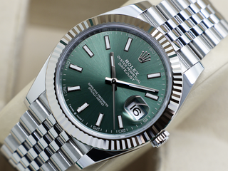 GENTS ROLEX DATEJUST 41mm 126334 STAINLESS STEEL MINT GREEN DIAL UNWORN STICKERS 2026 UK B&P