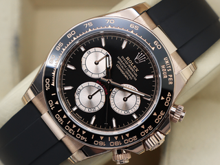 GENTS ROLEX DAYTONA 18ct ROSE GOLD OYSTERFLEX 126515LN BLACK DIAL NEW MODEL WARRANTY STICKERS 2024 UK B&P