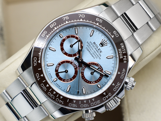 GENTS ROLEX DAYTONA PLATINUM 126506 ICE BLUE DIAL WARRANTY 2025 UK B&P
