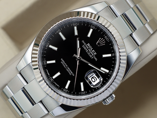 GENTS ROLEX DATEJUST 41mm 126334 STAINLESS STEEL BLACK DIAL WARRANTY 2017 UK B&P