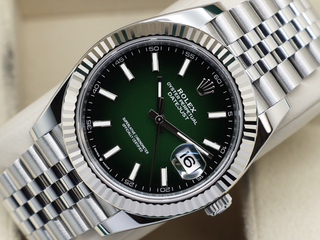 ROLEX DATEJUST 41mm 126334 STAINLESS STEEL OMBRE GREEN DIAL WARRANTY 2026 UK B&P