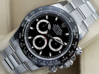 GENTS ROLEX DAYTONA 116500LN STAINLESS STEEL BLACK DIAL STICKERS WARRANTY 2020 UK B&P