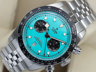 GENTS TUDOR BLACK BAY CHRONO FLAMINGO BLUE 79360N STAINLESS STEEL UNWORN FULL STICKERS 2026 UK B&P