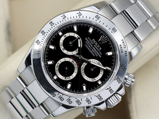 GENTS ROLEX DAYTONA 116520 STAINLESS STEEL BLACK DIAL UNPOLISHED WARRANTY 2008 UK B&P