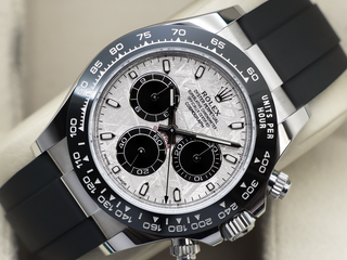 GENTS ROLEX DAYTONA 18ct WHITE GOLD OYSTERFLEX METEORITE 116519LN UNWORN 2023 UK B&P