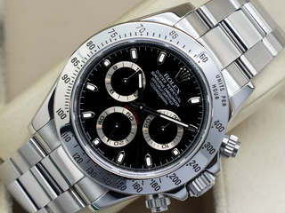 GENTS ROLEX DAYTONA 116520 STAINLESS STEEL BLACK DIAL WARRANTY 2008 UK B&P