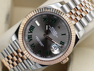 GENTS ROLEX DATEJUST 41mm 126331 18ct ROSE GOLD/STEEL WIMBLEDON DIAL WARRANTY 2024 UK B&P