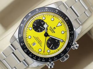 GENTS TUDOR BLACK BAY CHRONO BUMBLE BEE YELLOW 79310N STAINLESS STEEL WARRANTY STICKERS 2026 UK B&P