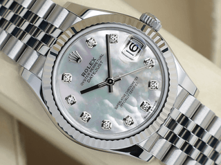 LADIES ROLEX DATEJUST MIDSIZE 31mm 278274 STEEL WHITE MOTHER OF PEARL DIAMOND DIAL UNWORN STICKERS 2025 UK B&P