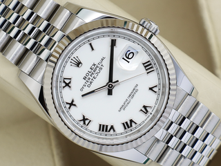 ROLEX DATEJUST 36mm 126234 STAINLESS STEEL WHITE DIAL WARRANTY 2023 UK B&P