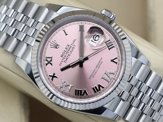 LADIES ROLEX DATEJUST 36mm 126234 STAINLESS STEEL PINK DIAMOND DIAL UNWORN 2025 UK B&P
