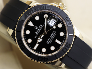 GENTS ROLEX YACHT-MASTER 42mm 226658 18ct YELLOW GOLD OYSTERFLEX STICKERS WARRANTY 2024 UK B&P