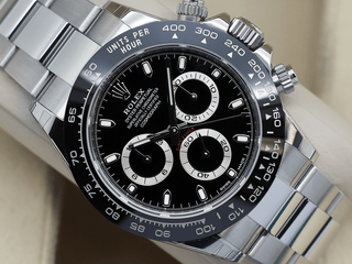 GENTS ROLEX DAYTONA 116500LN STAINLESS STEEL BLACK DIAL STICKERS WARRANTY 2018 UK B&P