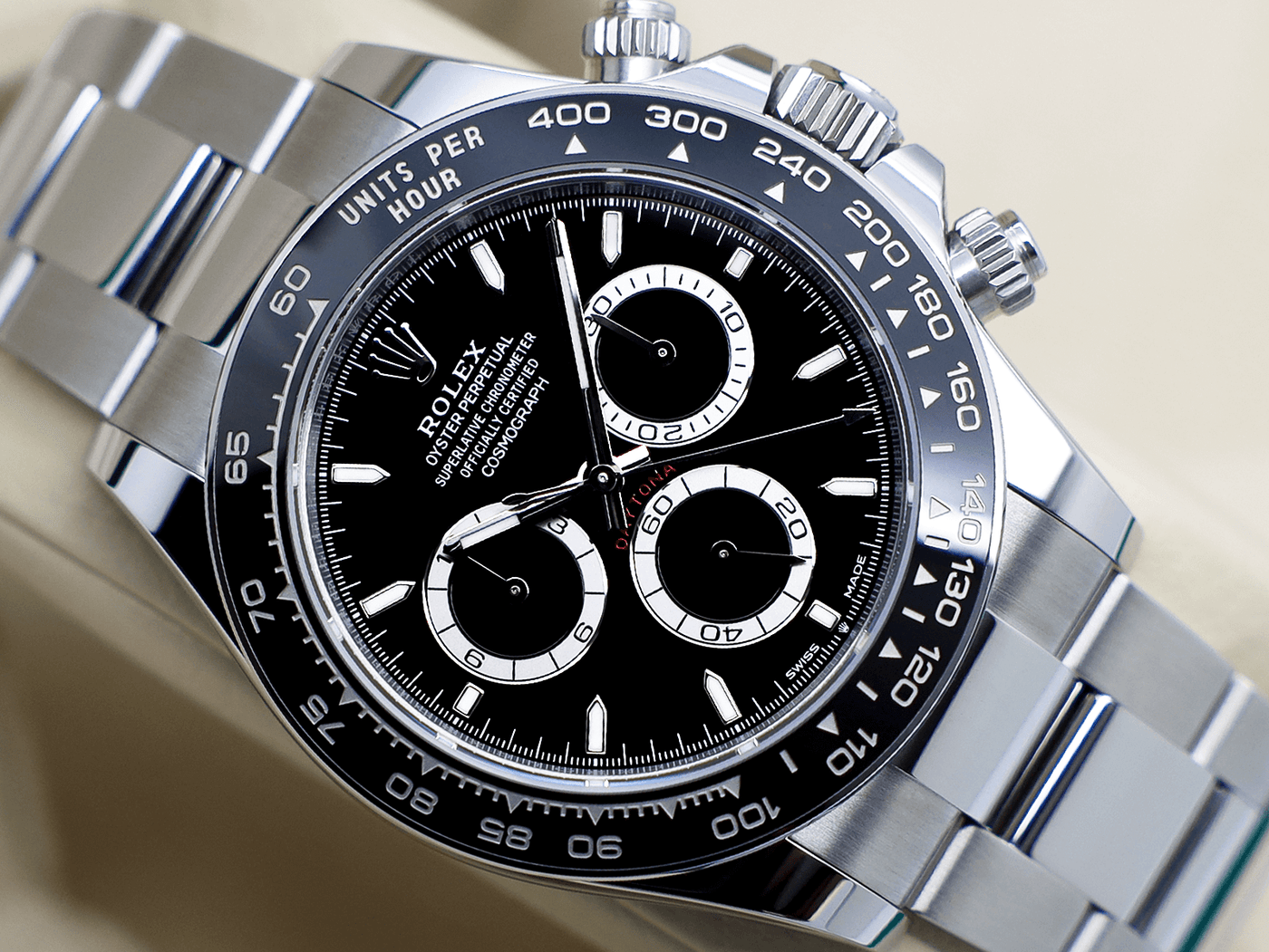 GENTS ROLEX GENTS ROLEX DAYTONA 126500LN STAINLESS STEEL BLACK DIAL 2025 WARRANTY UK B&P