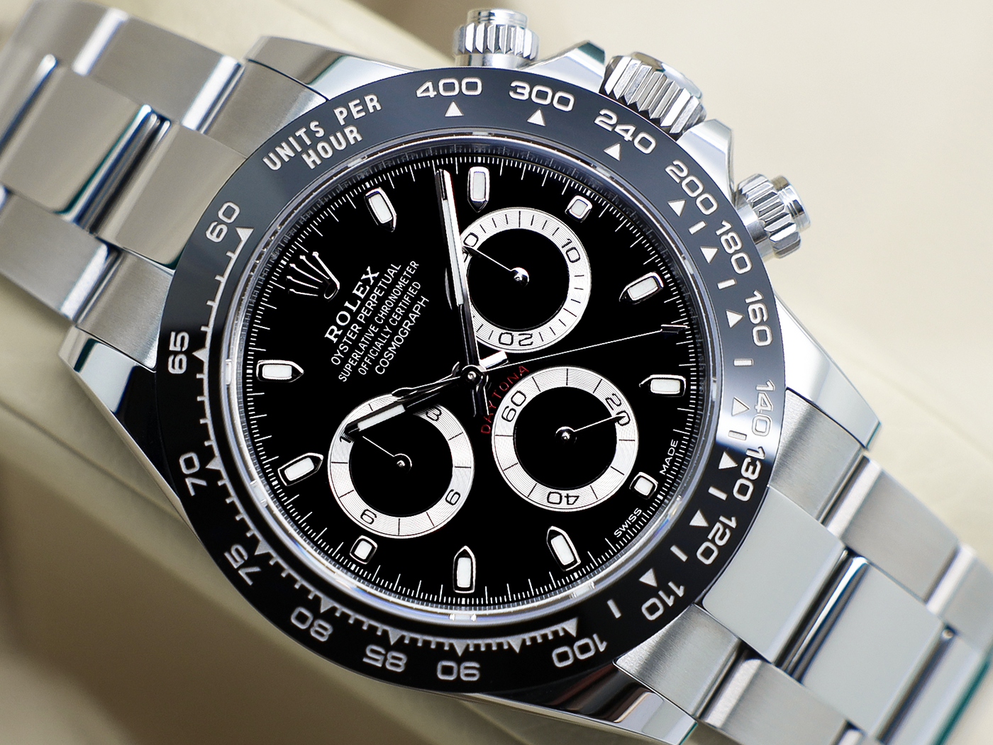 GENTS ROLEX GENTS ROLEX DAYTONA 116500LN STAINLESS STEEL BLACK DIAL UNWORN 2022 UK B&P
