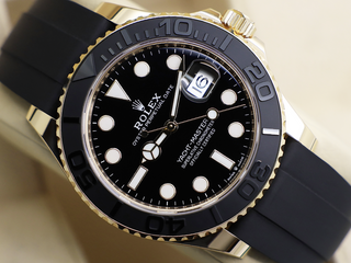 GENTS ROLEX YACHT-MASTER 42mm 226658 18ct YELLOW GOLD OYSTERFLEX STICKERS WARRANTY 2024 UK B&P