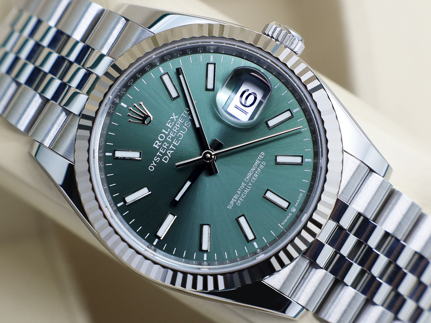 Rolex ROLEX DATEJUST 36mm 126234 STAINLESS STEEL MINT GREEN DIAL UNWORN 2026 UK B&P