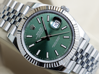 GENTS ROLEX DATEJUST 41mm 126334 STAINLESS STEEL MINT GREEN DIAL WARRANTY 2025 UK B&P