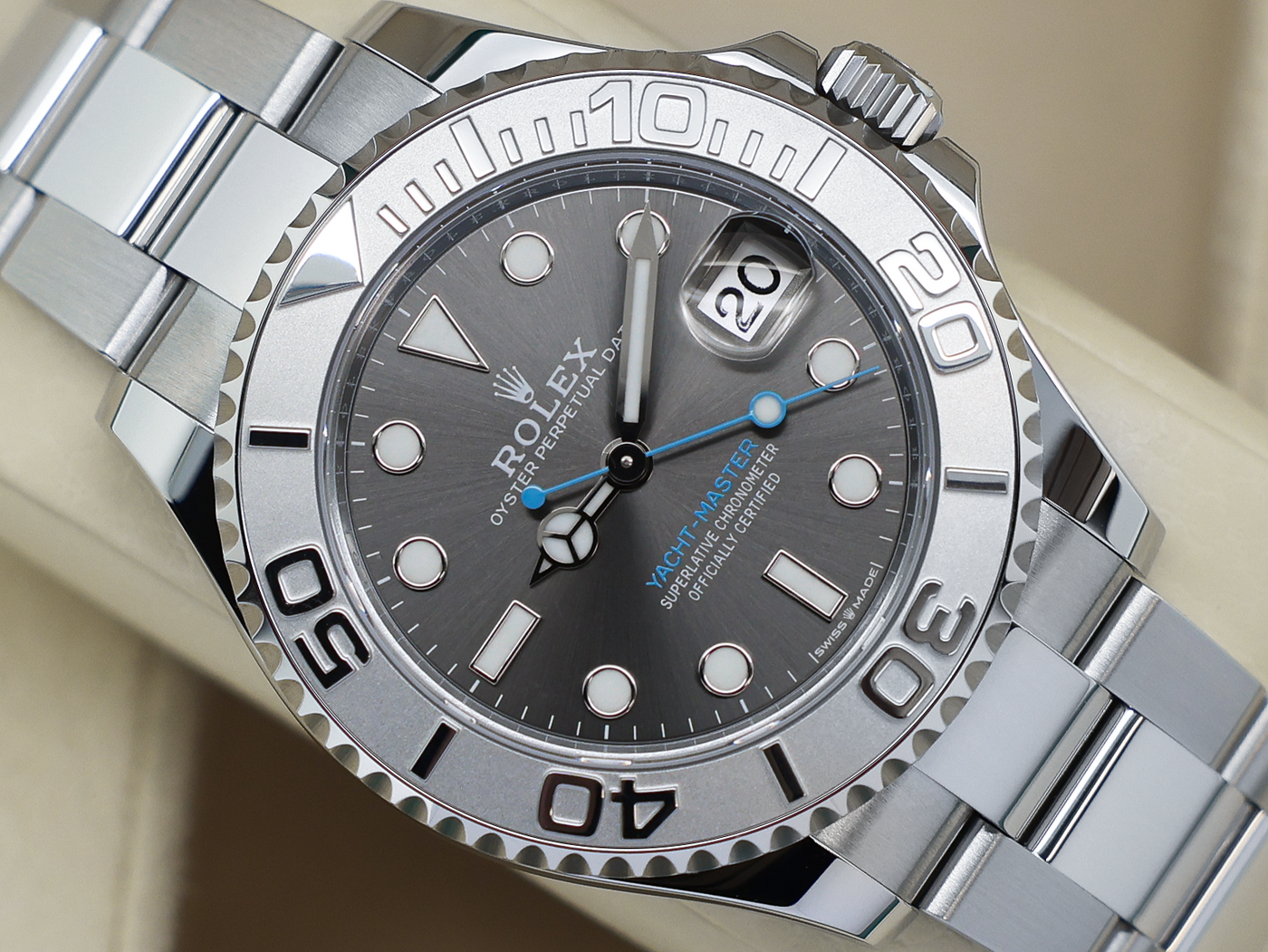 GENTS ROLEX GENTS ROLEX YACHT-MASTER 37MM 268622 STAINLESS STEEL RHODIUM DIAL UNWORN 2022 UK B&P