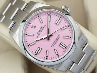 GENTS ROLEX OYSTER PERPETUAL 41mm 134300 STAINLESS STEEL CANDY PINK DIAL UNWORN 2025 UK B&P