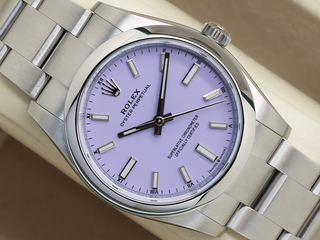 ROLEX OYSTER PERPETUAL 34mm 124200 STAINLESS STEEL LAVENDER DIAL UNWORN 2026 UK B&P