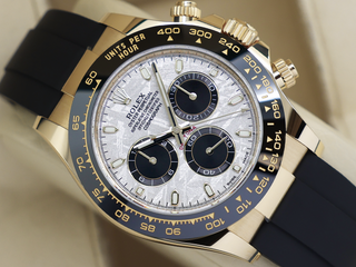 GENTS ROLEX DAYTONA 18ct YELLOW GOLD OYSTERFLEX 116518LN METEORITE DIAL WARRANTY 2022 UK B&P