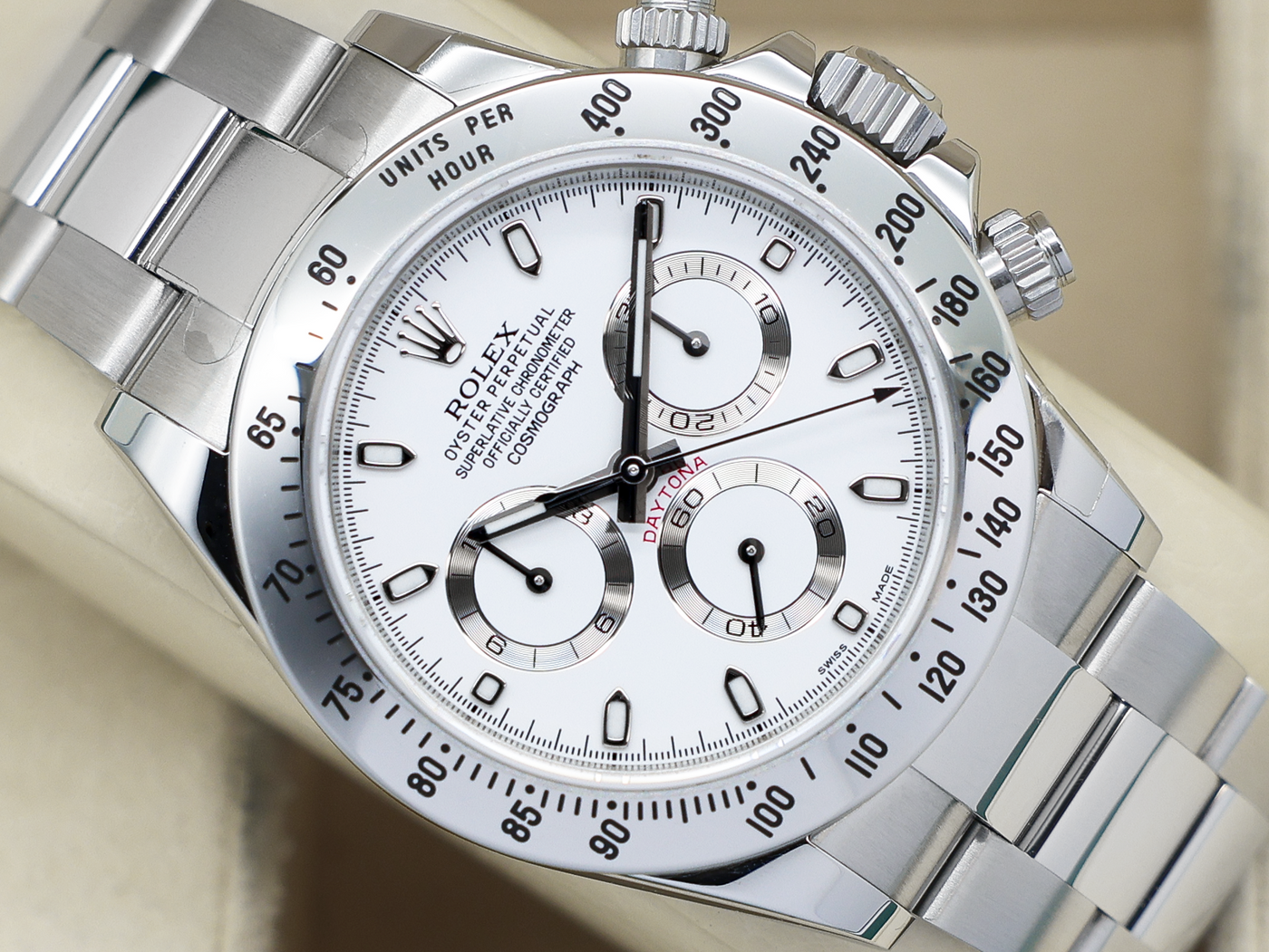 GENTS ROLEX GENTS ROLEX DAYTONA APH CHROMALIGHT 116520 STAINLESS STEEL WHITE DIAL UNWORN STICKERS 2016 B&P