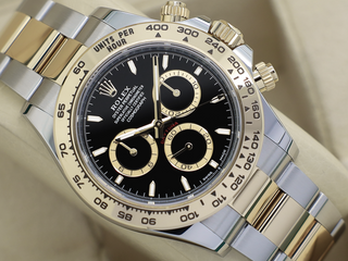 GENTS ROLEX DAYTONA 18ct YELLOW GOLD/STEEL 126503 BLACK DIAL WARRANTY 2025 UK B&P