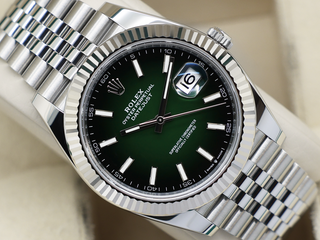 ROLEX DATEJUST 41mm 126334 STAINLESS STEEL OMBRE GREEN DIAL WARRANTY 2026 UK B&P