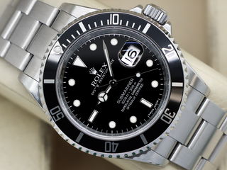 GENTS ROLEX SUBMARINER DATE 40mm 16610 STEEL ROLEX SERVICE 2010 UK B&P