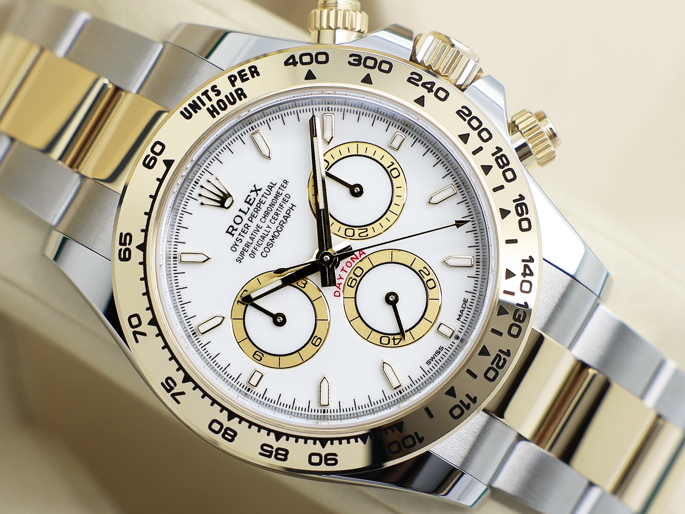 GENTS ROLEX GENTS ROLEX DAYTONA 18ct YELLOW GOLD/STEEL 126503 WHITE DIAL WARRANTY 2025 UK B&P