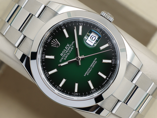 GENTS ROLEX DATEJUST 41mm 126300 STAINLESS STEEL GREEN OMBRE DIAL UNWORN 2026 UK B&P