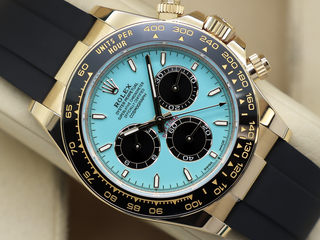GENTS ROLEX DAYTONA 18ct YELLOW GOLD OYSTERFLEX 'TIFFANY' TURQUOISE BLUE 126518LN NEW MODEL UNWORN 2026 UK B&P