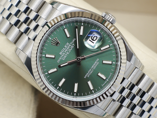 ROLEX DATEJUST 36mm 126234 STAINLESS STEEL MINT GREEN DIAL UNWORN FULL STICKERS 2026 UK B&P