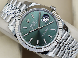 GENTS ROLEX DATEJUST 41mm 126334 STAINLESS STEEL MINT GREEN DIAL UNWORN 2025 UK B&P