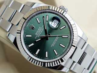 GENTS ROLEX DATEJUST 41mm 126334 STAINLESS STEEL MINT GREEN DIAL UNWORN 2025 UK B&P