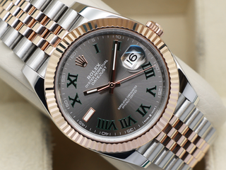 GENTS ROLEX DATEJUST 41mm 126331 18ct ROSE GOLD/STEEL WIMBLEDON DIAL WARRANTY 2024 UK B&P