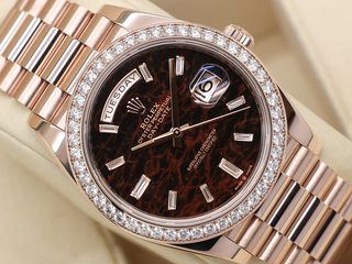 ROLEX DAY-DATE 40mm 18ct ROSE GOLD 228345RBR EISENKIESEL DIAMOND BAGUETTE DIAL WARRANTY 2022 UK B&P
