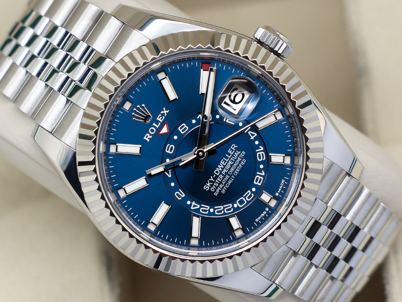 GENTS ROLEX GENTS ROLEX SKY-DWELLER 42mm 336934 STAINLESS STEEL BLUE DIAL WARRANTY 2025 UK B&P