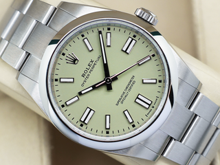 GENTS ROLEX OYSTER PERPETUAL 41mm 134300 STAINLESS STEEL PISTACHIO DIAL UNWORN 2025 UK B&P