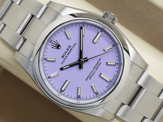 ROLEX OYSTER PERPETUAL 34mm 124200 STAINLESS STEEL LAVENDER DIAL UNWORN 2026 UK B&P