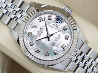 LADIES ROLEX DATEJUST 28mm 279174 STEEL WHITE MOTHER OF PEARL DIAMOND DIAL WARRANTY 2020 UK B&P
