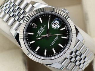 ROLEX DATEJUST 41mm 126334 STAINLESS STEEL OMBRE GREEN DIAL WARRANTY 2026 UK B&P