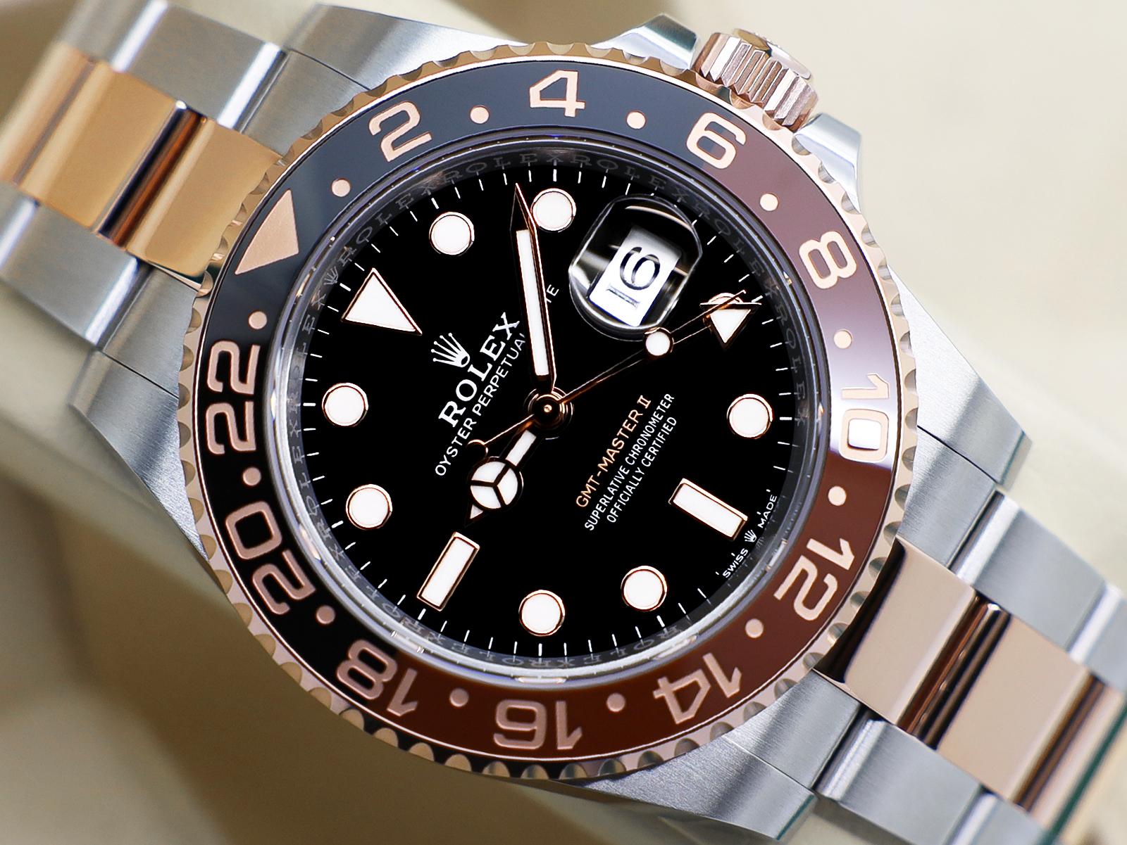 ROLEX GMT-MASTER II ROOT BEER 126711CHNR 18ct ROSE GOLD/STEEL