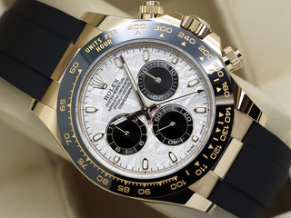 GENTS ROLEX DAYTONA 18ct YELLOW GOLD OYSTERFLEX 116518LN METEORITE DIAL WARRANTY 2022 UK B&P