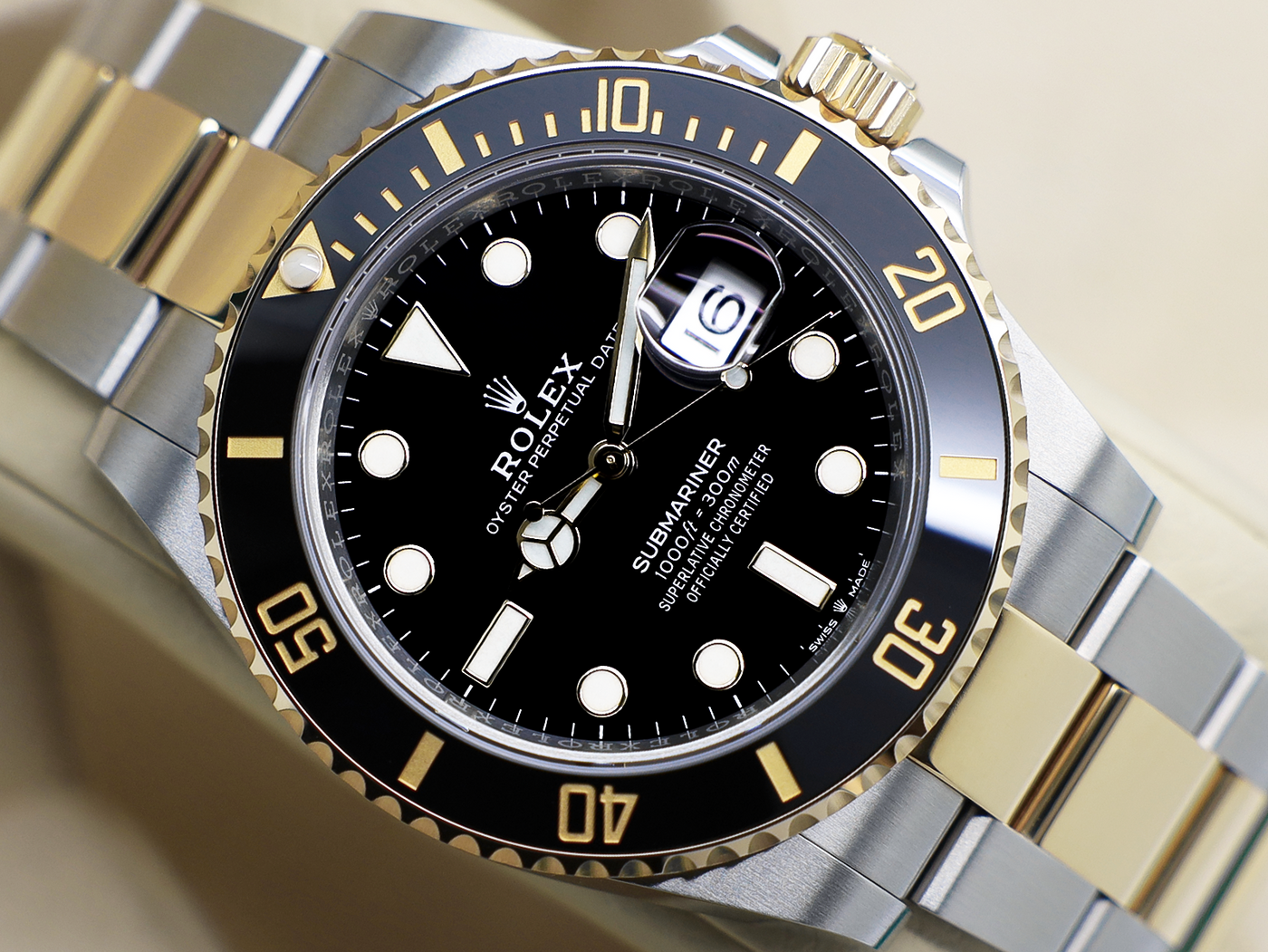 GENTS ROLEX GENTS ROLEX SUBMARINER DATE 41mm 126613LN 18ct GOLD/STEEL BLACK DIAL WARRANTY STICKERS 2021 UK B&P