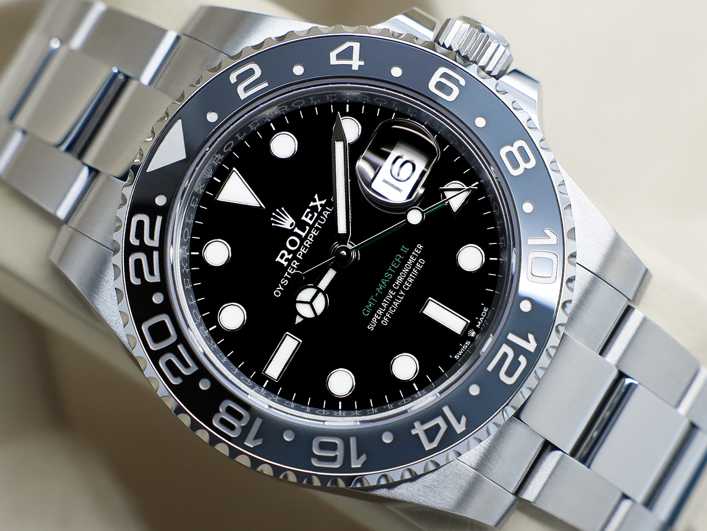 GENTS ROLEX GENTS ROLEX GMT-MASTER II BRUCE WAYNE 126710GRNR STAINLESS STEEL WARRANTY 2024 UK B&P