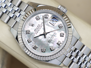 LADIES ROLEX DATEJUST 28mm 279174 STEEL WHITE MOTHER OF PEARL DIAMOND DIAL WARRANTY 2020 UK B&P